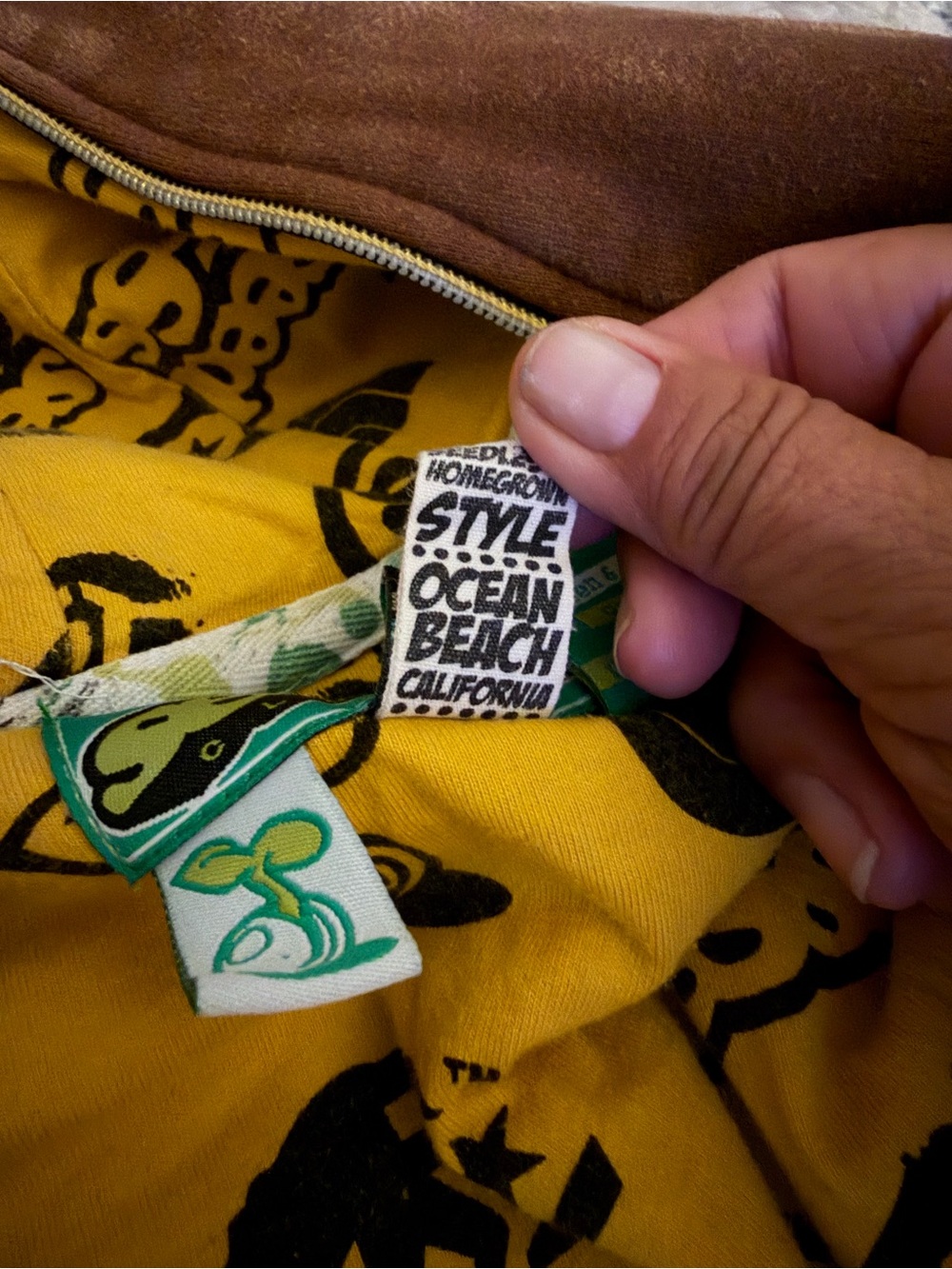 SEEDLESS: pre-owned Brown & Yellow Zip-Up Hoodie - Picture 10 of 10